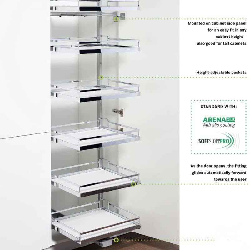 Ảnh thực tế kệ đựng thực phẩm 5 tầng Kesseböhmer Tandem Solo Hafele 549.77.794 Ảnh thực tế kệ đựng thực phẩm 5 tầng Kesseböhmer Tandem Solo Hafele 549.77.794