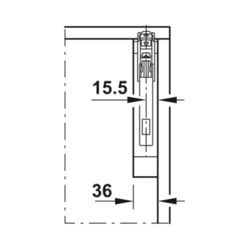 Bộ tay nâng FREE FLAP 1.7 Hafele 493.05.821 nắp trắng 6 Thiết kế của Bộ tay nâng FREE FLAP 1.7 Hafele 493.05.821 nắp trắng
