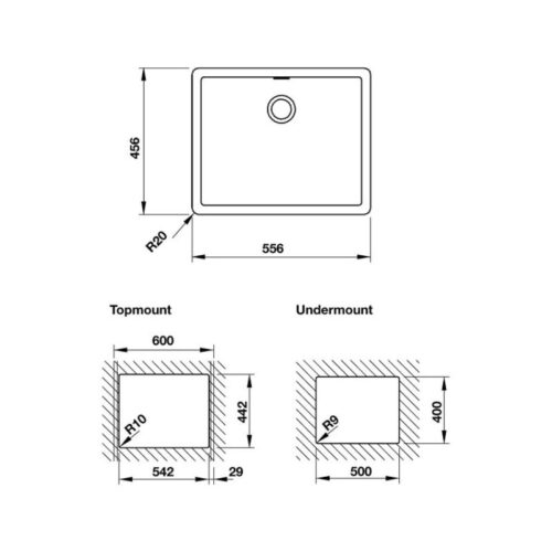 Chậu rửa bát Hafele Tiberius HS-GS5545 570.36.430 4 thông số kỹ thuật của Chậu đá Hafele Tiberius HS-GS5545 570.36.430