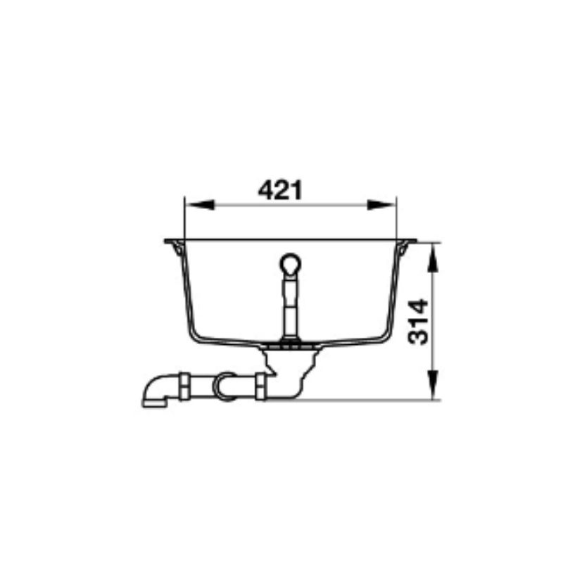 Kích thước chậu rửa bát đá Hafele GRANSTONE HS19-GEN2R90 màu kem Kích thước chậu rửa bát đá Hafele GRANSTONE HS19-GEN2R90 màu kem