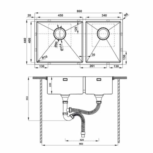 Chậu rửa bát Hafele HS21-SSN2S90 567.96.310