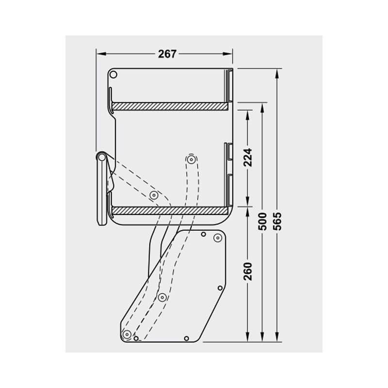 Kích thước kệ nâng hạ Imove Anthracite Double 600mm Hafele 504.68.323 Kích thước kệ nâng hạ Imove Anthracite Double 600mm Hafele 504.68.323