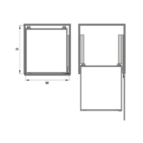 Rổ kéo lọt lòng 600 mm Hafele 540.26.667 4 Kích thước Rổ kéo lọt lòng 600 mm Hafele 540.26.667