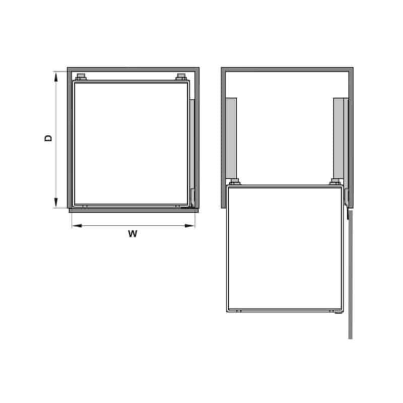 Kích thước Rổ kéo lọt lòng 600 mm Hafele 540.26.667 Kích thước Rổ kéo lọt lòng 600 mm Hafele 540.26.667