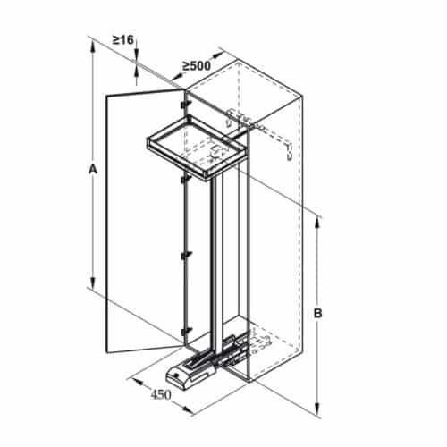 Bộ kệ 5 tầng CONVOY LAVIDO 450mm Hafele 549.63.494 6 Lắp đặt bộ kệ 5 tầng CONVOY LAVIDO 450mm Hafele 549.63.494