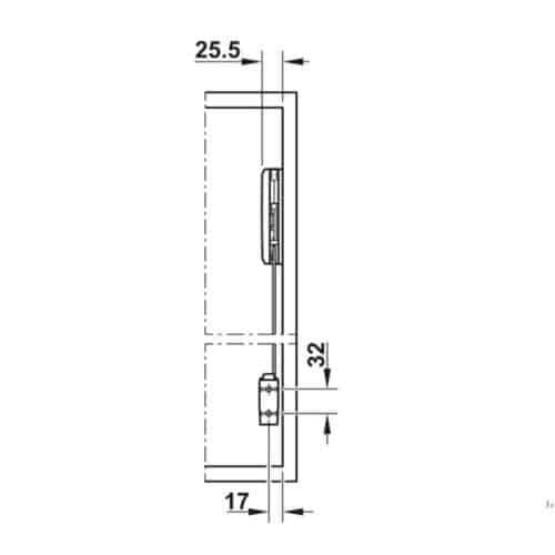 Bộ tay nâng FREE FOLD SHORT Hafele 493.05.733, xám 5 Lắp đặt bộ tay nâng FREE FOLD SHORT Hafele 493.05.733, xám