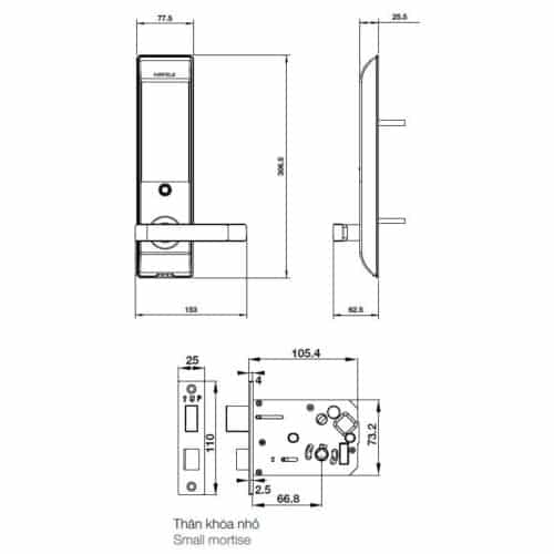 Khóa cửa điện tử Hafele EL7900-TCB 912.05.646 7 Lắp đặt Khóa cửa điện tử Hafele EL7900-TCB 912.05.646