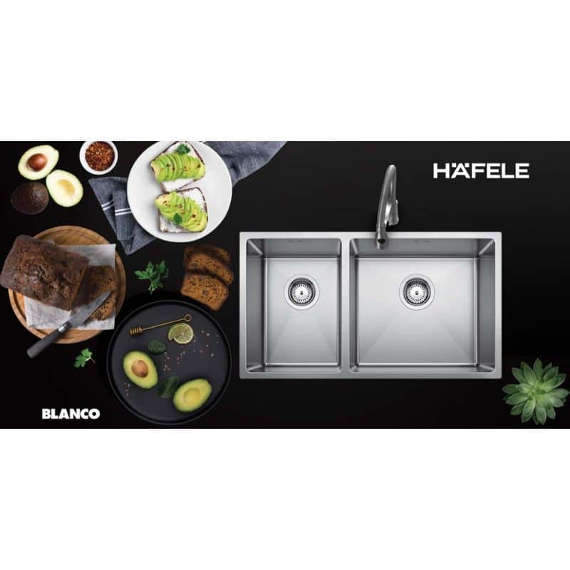 Phía trên Chậu rửa bát Hafele Blanco Quatrus R15 285/435-IU 570.27.160 Chậu rửa bát Hafele Blanco Quatrus R15 285/435-IU 570.27.160