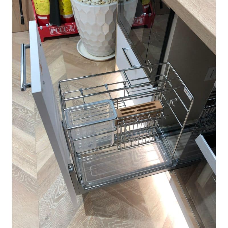 Ảnh thực tế bộ rổ dao thớt, chai lọ SONATA Cucina 549.20.015 Inox 304 Ảnh thực tế bộ rổ dao thớt, chai lọ SONATA Cucina 549.20.015 Inox 304