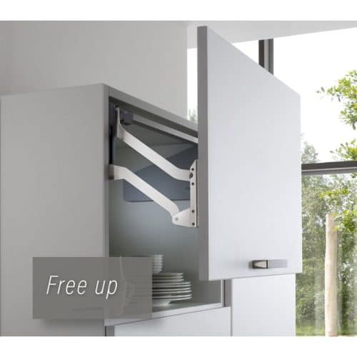 Bộ tay nâng FREE UP Hafele 493.05.804 nắp xám 3 Ảnh thực tế bộ tay nâng FREE UP Hafele 493.05.804 nắp xám