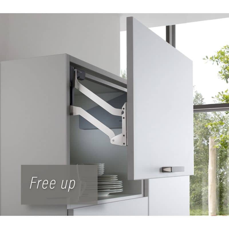 Ảnh thực tế bộ tay nâng FREE UP Hafele 493.05.804 nắp xám Ảnh thực tế bộ tay nâng FREE UP Hafele 493.05.804 nắp xám