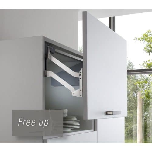 Bộ tay nâng FREE UP Hafele 493.05.805 nắp xám 4 Ảnh thực tế bộ tay nâng FREE UP Hafele 493.05.805 nắp xám