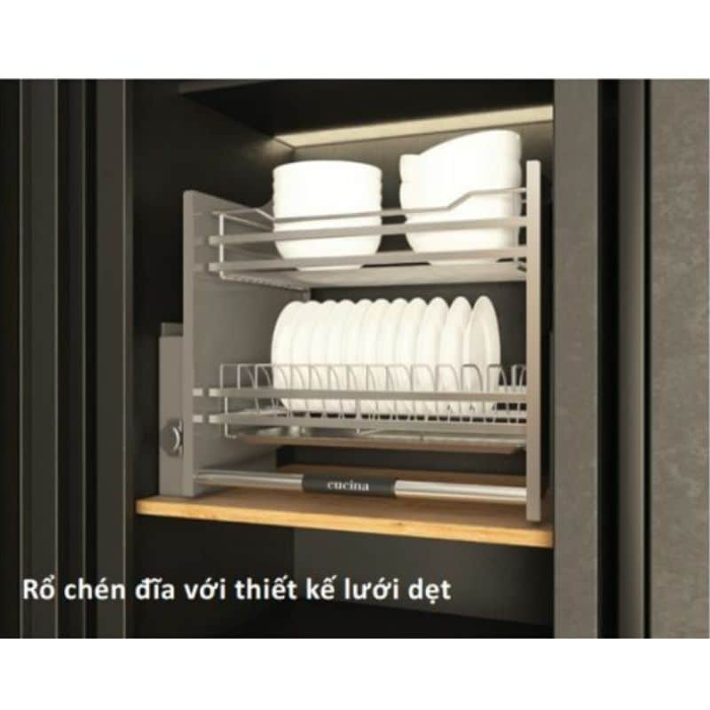 Ảnh thực tế rổ chén đĩa di động lướt dẹt LENTO Cucina Hafele 504.76.215 mạ chrome Ảnh thực tế rổ chén đĩa di động lướt dẹt LENTO Cucina Hafele 504.76.215 mạ chrome