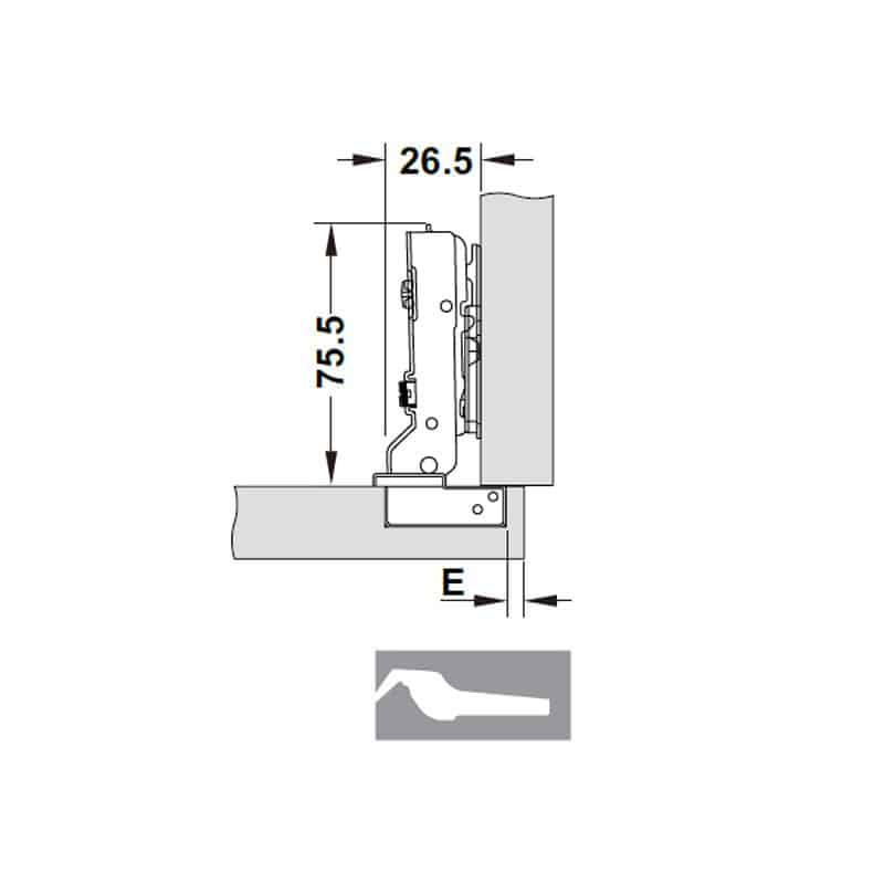 Kích thước bản lề legato trùm nửa cucina Hafele 334.00.031 Kích thước bản lề legato trùm nửa cucina Hafele 334.00.031
