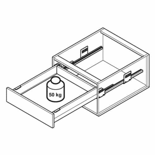 Bộ ngăn kéo Hafele 513.40.325 Matrix Box P50 VIS 16/92/1200/500mm xám đậm 5 Sức chứa Bộ ngăn kéo Hafele 513.40.325 Matrix Box P50 VIS 16/92/1200/500mm xám đậm