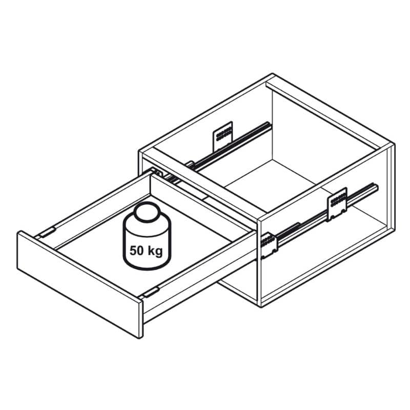Sức chứa Bộ ngăn kéo Hafele 513.40.325 Matrix Box P50 VIS 16/92/1200/500mm xám đậm Sức chứa Bộ ngăn kéo Hafele 513.40.325 Matrix Box P50 VIS 16/92/1200/500mm xám đậm