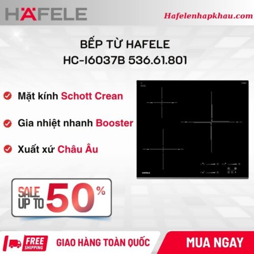 Bếp từ Hafele 3 vùng nấu HC-I6037B 536.61.801 lắp âm