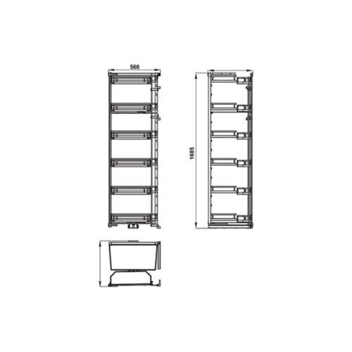 Bộ rổ Hafele Kara Swing 548.65.842 6 tầng 450mm 3 Bộ rổ Hafele Kara Swing 548.65.842 6 tầng 450mm