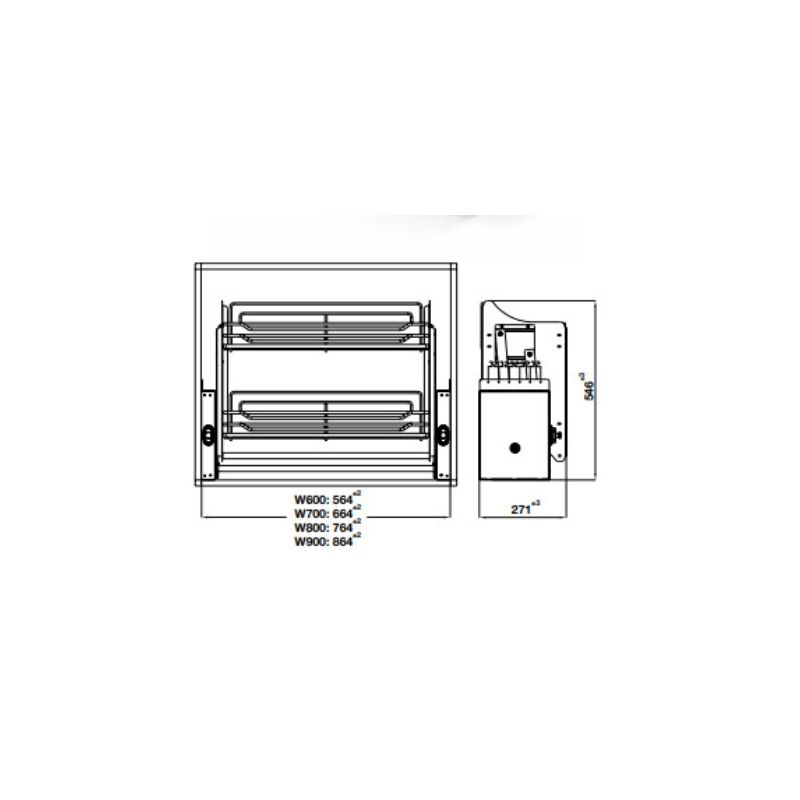 Bộ rổ nâng hạ Hafele Oria 504.76.704 600mm Bộ rổ nâng hạ Hafele Oria 504.76.704 600mm