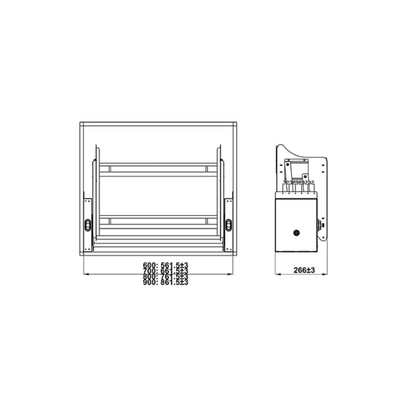 Bộ rổ nâng hạ Haffe Oria 504.76.817 800mm Bộ rổ nâng hạ Haffe Oria 504.76.817 800mm