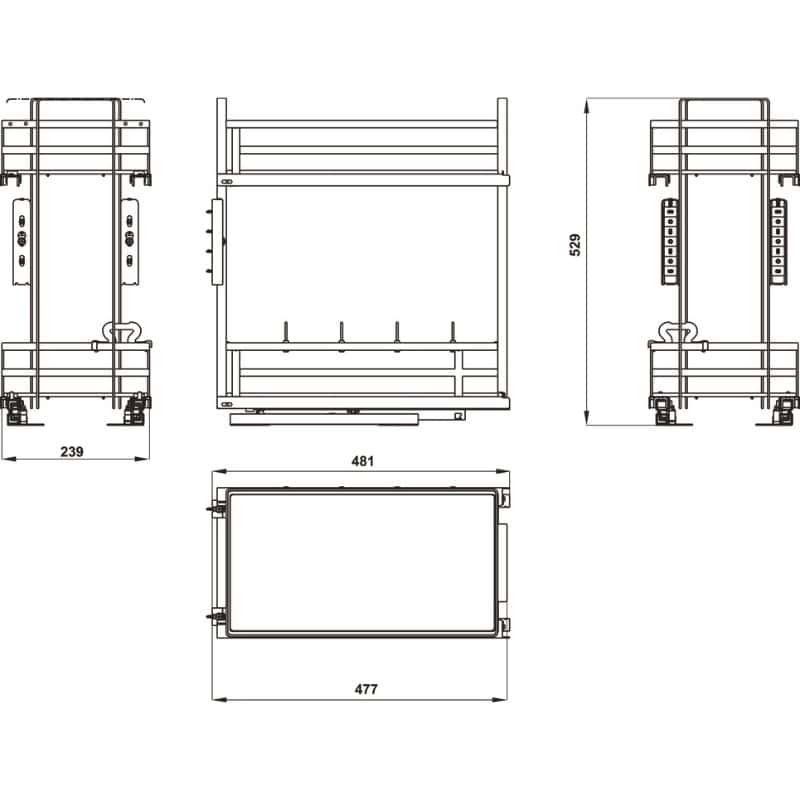 Kích thước bộ rổ gia vị Hafele Omero 549.20.825 400mm Kích thước bộ rổ gia vị Hafele Omero 549.20.825 400mm