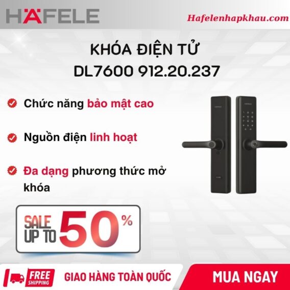 Khóa điện tử Hafele DL7600 đen không pin 912.20.237
