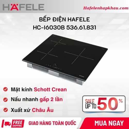 Bếp từ Hafele 3 vùng nấu HC-I6030B 536.61.831 lắp âm
