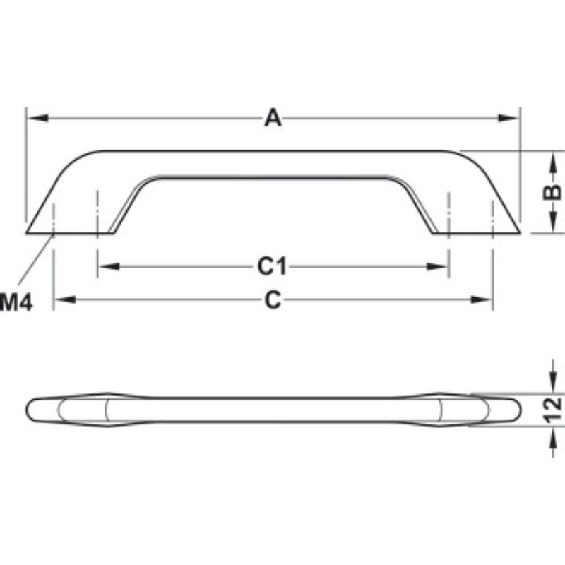 Kích thước tay nắm tủ 340mm H1510 Hafele 106.61.217 Kích thước tay nắm tủ 340mm H1510 Hafele 106.61.217