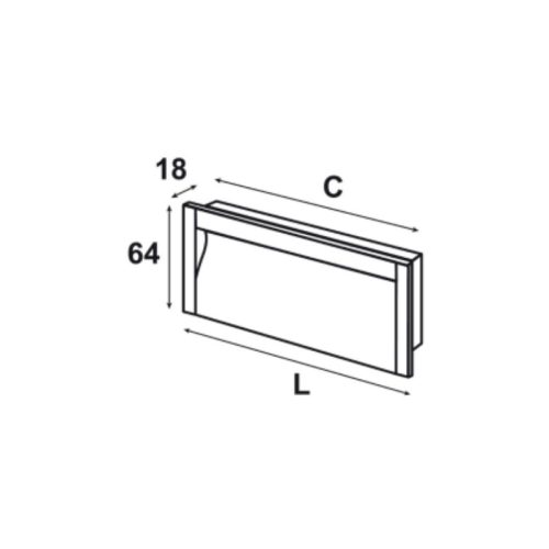tay nắm tủ âm 211mm Hafele 152.11.933