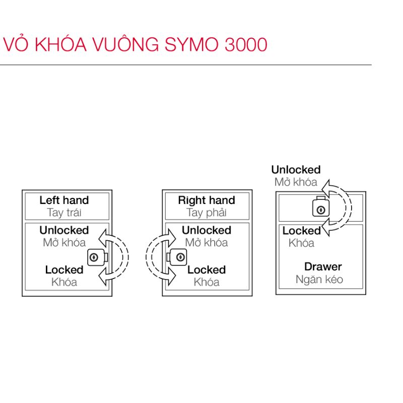Lắp đặt vỏ khóa vuông chốt chết 22mm Hafele 232.26.621 Lắp đặt vỏ khóa vuông chốt chết 22mm Hafele 232.26.621