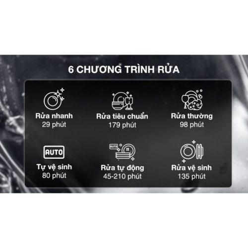Máy rửa bát độc lập Hafele HDW-F601B 535.29.670 7 Chương trình máy rửa bát độc lập Hafele HDW-F601B 535.29.670