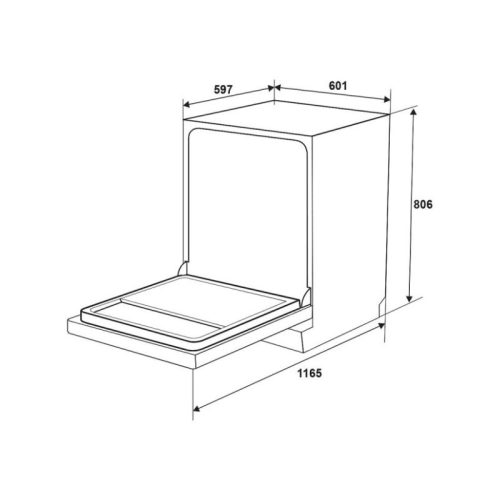 Máy rửa bát độc lập Hafele HDW-F601B 535.29.670 10 Khích thước máy rửa bát độc lập Hafele HDW-F601B 535.29.670