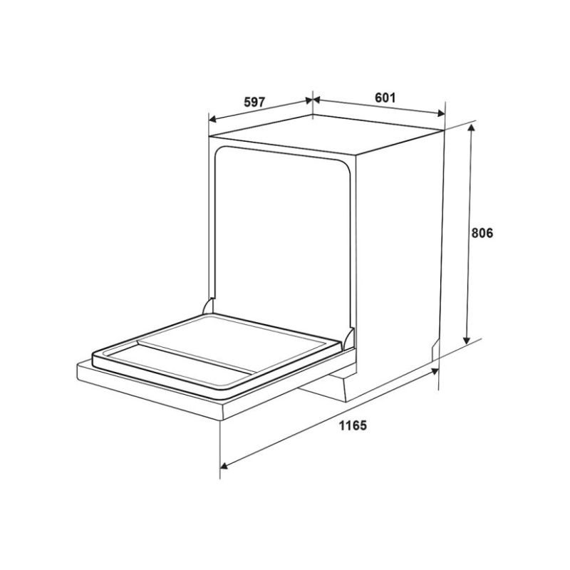 Khích thước máy rửa bát độc lập Hafele HDW-F601B 535.29.670 Khích thước máy rửa bát độc lập Hafele HDW-F601B 535.29.670