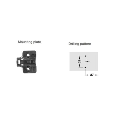 Đế bản lề Metalla SM màu đen Hafele 315.98.656 3 Kích thước đế bản lề Metalla SM màu đen Hafele 315.98.656