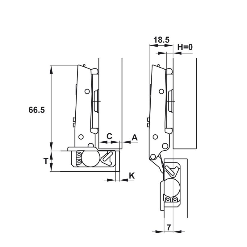 Kích thước bản lề trùm ngoài Metallamat Neo 110º Hafele 334.00.011 Kích thước bản lề trùm ngoài Metallamat Neo 110º Hafele 334.00.011