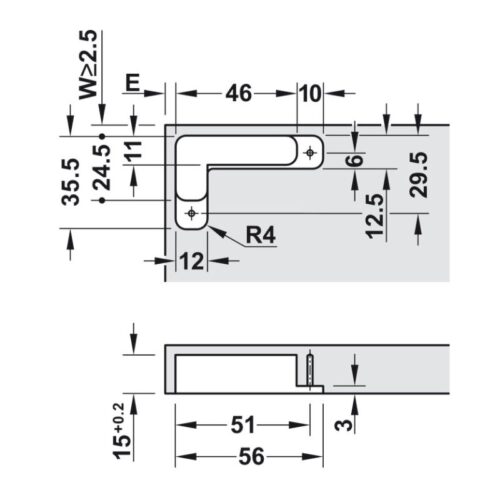 Bản lề âm 3 chiều Hafele 342.79.300 4 Kích thước bản lề âm 3 chiều Hafele 342.79.300-1