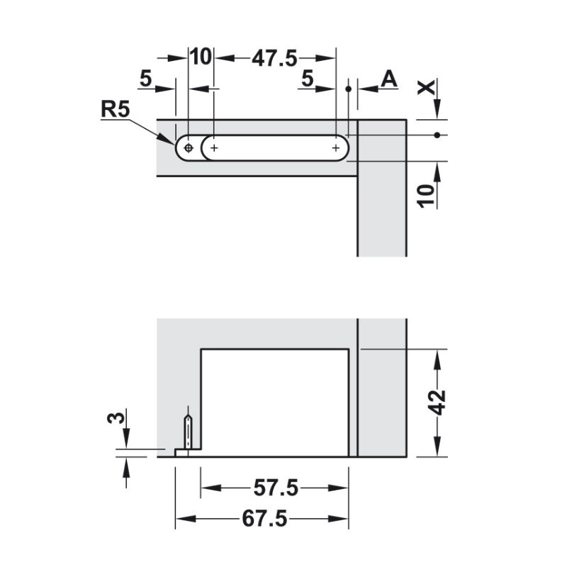 Kích thước bản lề âm 3 chiều Hafele 342.79.300-2 Kích thước bản lề âm 3 chiều Hafele 342.79.300-2