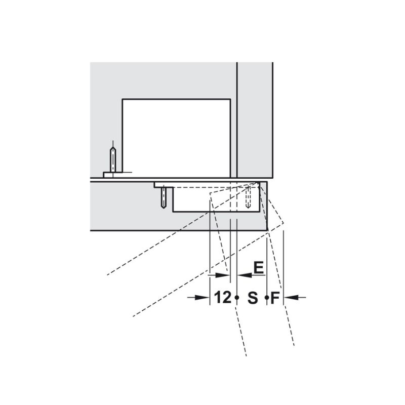 Kích thước bản lề âm 3 chiều Hafele 342.79.300-5 Kích thước bản lề âm 3 chiều Hafele 342.79.300-5