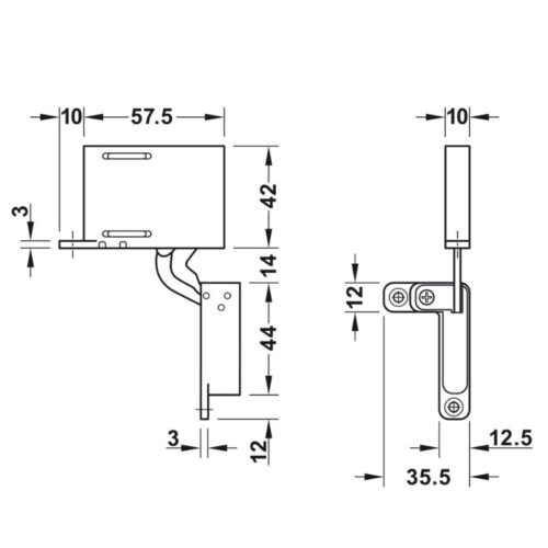 Bản lề âm 3 chiều Hafele 342.79.300 3 Kích thước bản lề âm 3 chiều Hafele 342.79.300