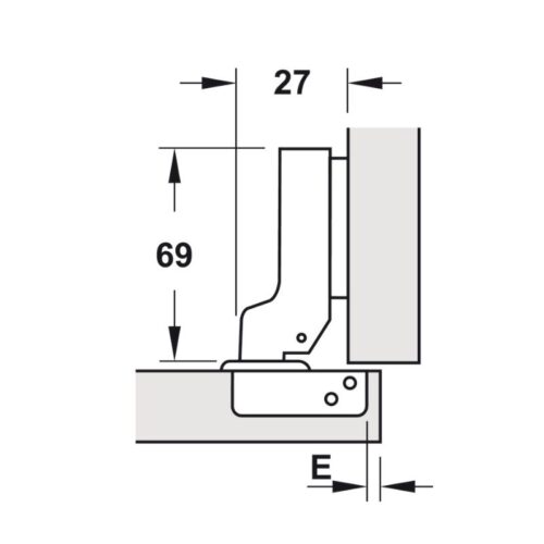 Bản lề Metalla SM 95° trùm nửa Hafele 308.03.004 3 Kích thước bản lề Metalla SM 95° trùm nửa Hafele 308.03.004