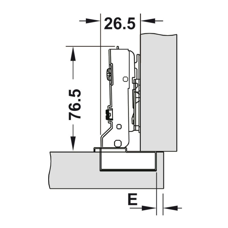 Kích thước bản lề trùm nửa Metalla SM 98º Hafele 334.15.000 Kích thước bản lề trùm nửa Metalla SM 98º Hafele 334.15.000