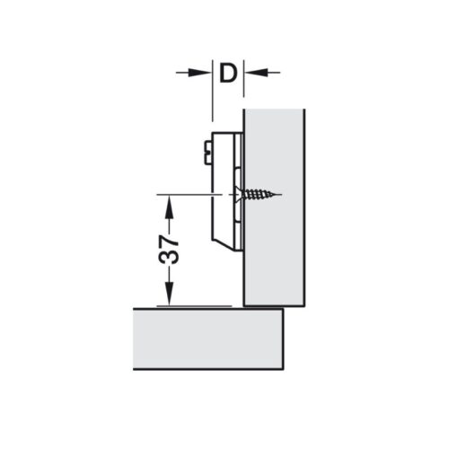 Đế bản lề tủ Metalla A 310A Hafele 311.03.104 3 Kích thước đế bản lề tủ Metalla A 310A Hafele 311.03.104