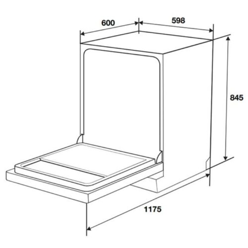 Máy rửa chén Hafele HDW-F6072B 535.29.700 5 Kích thước máy rửa chén Hafele HDW-F6072B 535.29.700