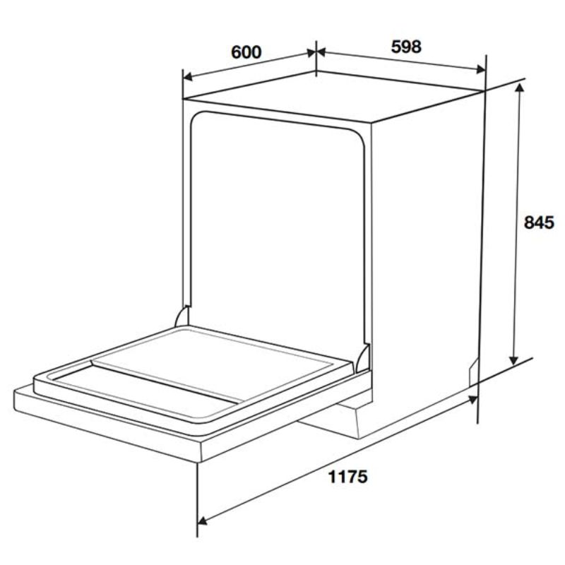 Kích thước máy rửa chén Hafele HDW-F6072B 535.29.700 Kích thước máy rửa chén Hafele HDW-F6072B 535.29.700