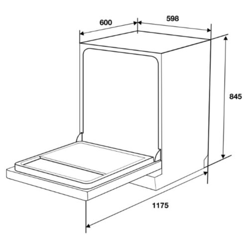Máy rửa chén độc lập Hafele HDW-F6031G 535.29.651 3 kich thuoc may rua chen doc lap hafele hdw f6031g 535 29 651