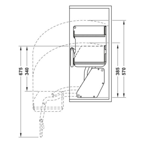 Kệ nâng hạ Hafele 504.68.373 Imove R600mm 5 kich thuoc ke nang ha hafele 504.68.373 imove r600mm