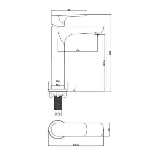 Vòi lạnh lavabo Eco 150 Hafele 589.25.483