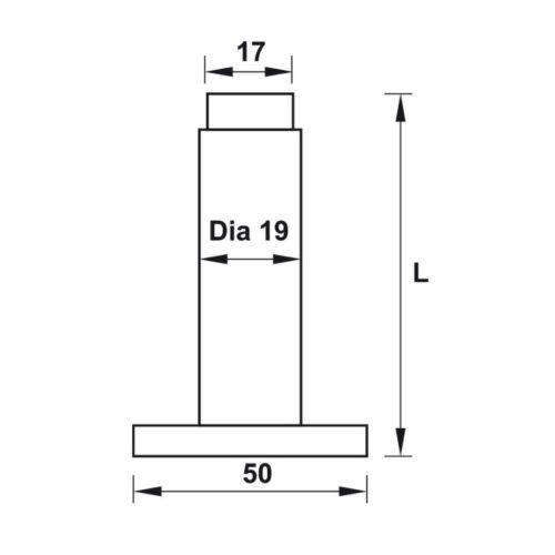 Chặn cửa gắn tường 82mm Hafele 937.13.530 4 size chan cua hafele 937.13.530
