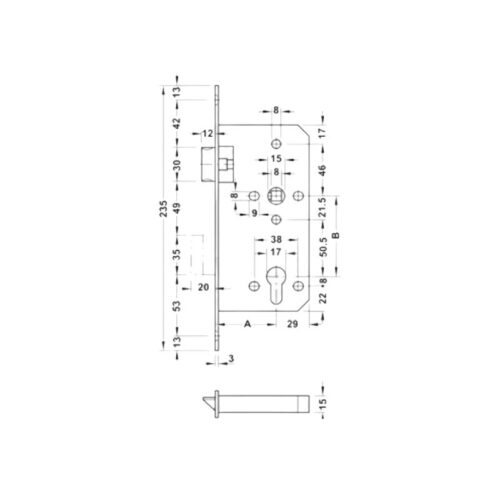 Thân khóa 60/24 inox mờ Hafele 911.02.468 3 thong so than khoa 60 24 inox mo hafele 911 02 468