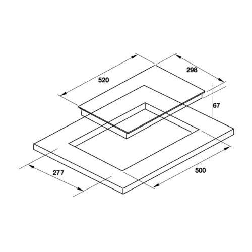 Kích thước bếp điện Domino Hafele HC-R302D 536.61.670